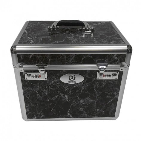 Putzkoffer Shiny schwarz Marmor silber